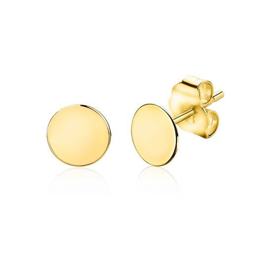 ZINZI 14K Gold Stud Earrings Round 6mm ZGO215