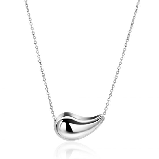 ZINZI silver necklace with horizontal teardrop-shaped pendant 40-45 cm ZIC2589