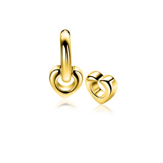 10mm ZINZI gold plated silver heart-shaped earring charms ZICH2695G (without earrings)