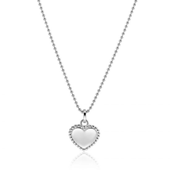 18mm ZINZI silver heart pendant with pearl rim for engraving ZIH2652 (without chain)