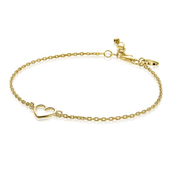 ZINZI Gold Plated Sterling Silver Bracelet Open Heart ZIA1420G