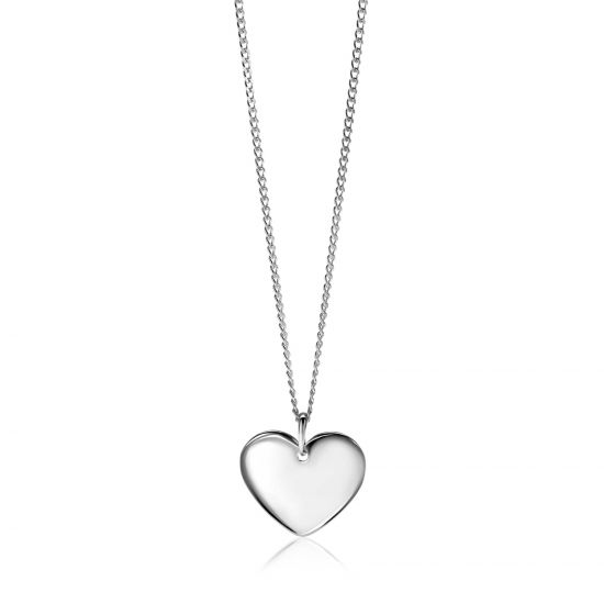 20mm ZINZI silver smooth heart pendant for engraving ZIH2346-20 (without chain)