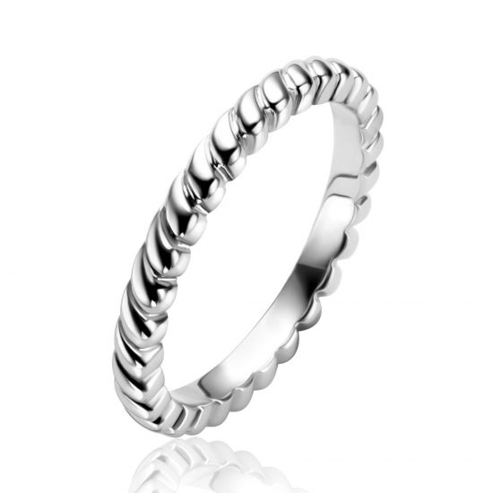 ZINZI silver stacking ring (2.5mm wide) with small droplets ZIR2688