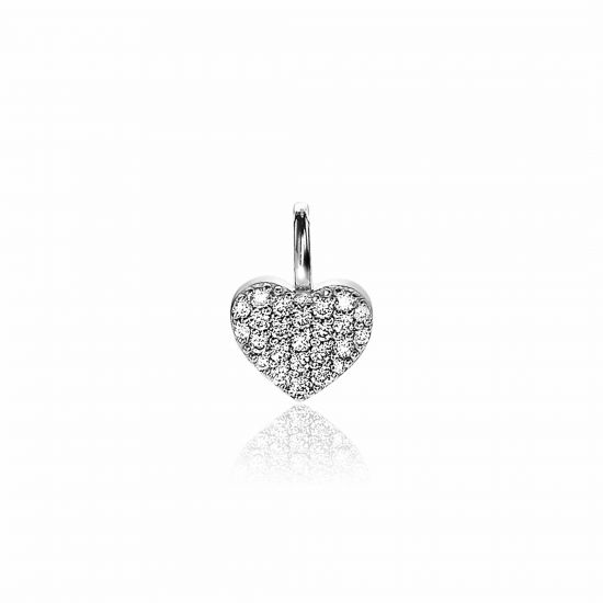 13mm ZINZI Sterling Silver Heart Pendant White Zirconias ZIH2139 (excl. necklace)