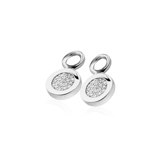 ZINZI Sterling Silver Earrings Pendants White ZICH1059 (excl. hoop earrings)