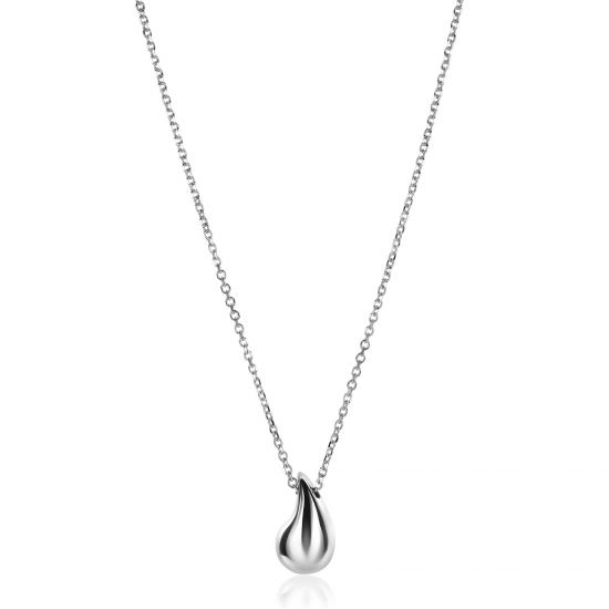 ZINZI silver jasseron necklace 42-45cm with organically shaped pendant 18mm ZIC2636