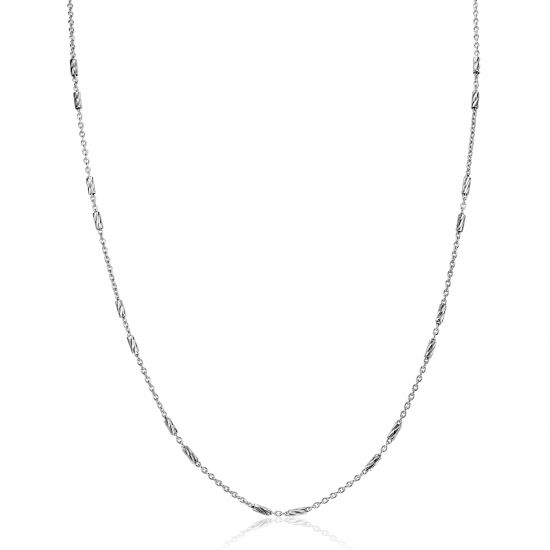 ZINZI Sterling Silver Chain Necklace with Small Bars 42-45cm ZIC2466