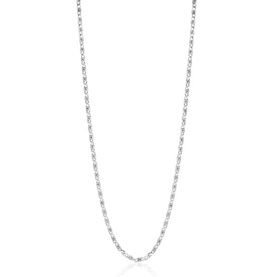 ZINZI Sterling Silver Scroll Chain Necklace with Double Twisted Chains width 42-45cm ZIC2479