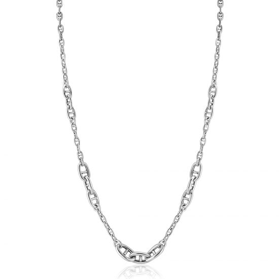 ZINZI Sterling Silver Marine Chain Necklace with Trendy Larger Marine Chains 7mm width 43-48cm ZIC2407