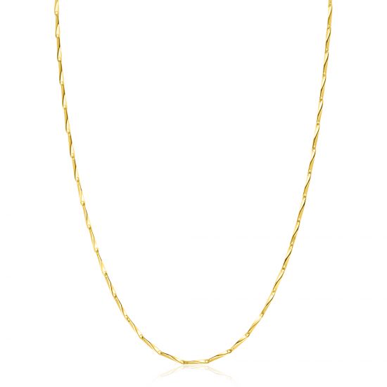 ZINZI Gold Plated Sterling Silver Chain Necklace with Shiny Arrow-shaped Chains width 1,5mm 42-45cm ZIC2414G