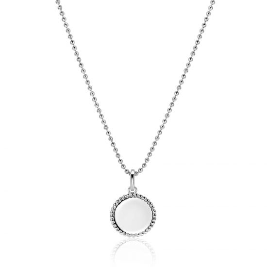 17mm ZINZI silver coin pendant with pearl rim for engraving ZIH2650 (without chain)