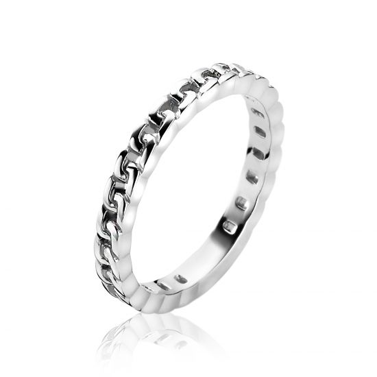 ZINZI Sterling Silver Stackable Ring Curb Chain Shiny ZIR1175