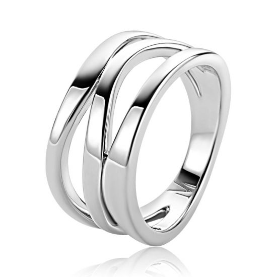 Mart Visser by ZINZI silver multi-look ring, 11.5mm wide, organically shaped, MVR25