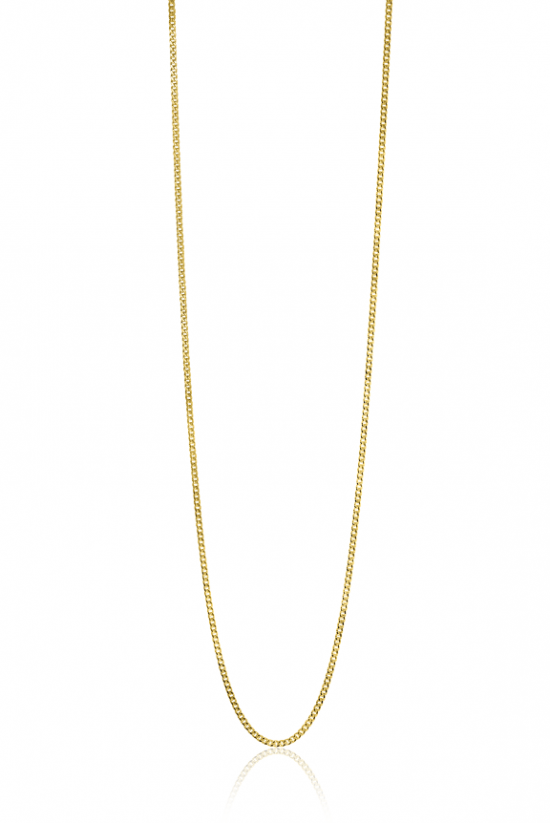 42cm ZINZI 14K Gold Curb Chain Necklace 0,8mm width ZGLG42-08