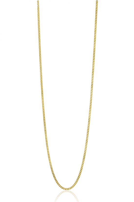 42cm ZINZI 14K Gold Curb Chain Necklace 1mm width ZGLG42-1