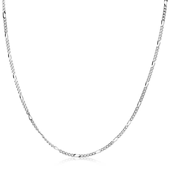 80cm ZINZI Sterling Silver Figaro Necklace ZILC-F80