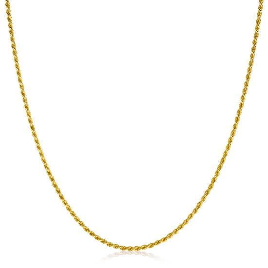 90cm ZINZI Gold Plated Sterling Silver Rope Necklace ZILC-K90G