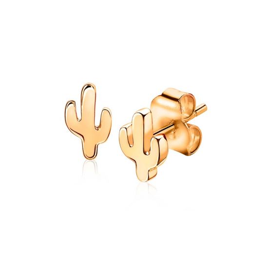 8mm ZINZI Rose Gold Plated Sterling Silver Stud Earrings Cactus ZIO1680R