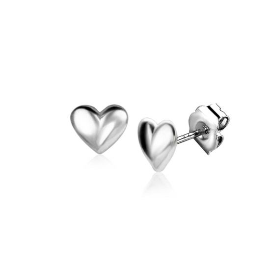 4mm ZINZI Sterling Silver Stud Earrings Heart ZIO2365