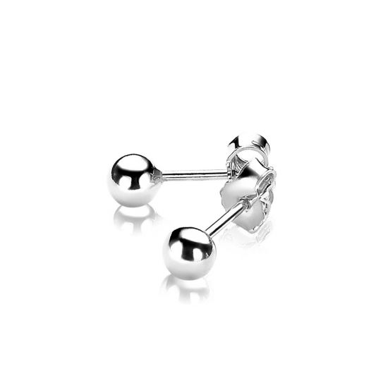 4mm ZINZI Sterling Silver Stud Earrings Bead ZIO806