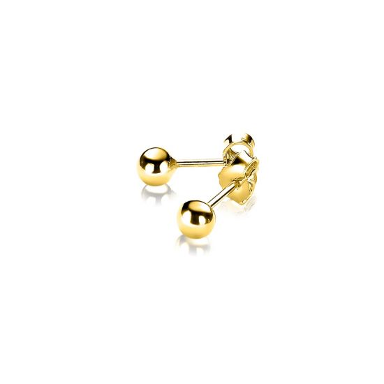 4mm ZINZI Gold Plated Sterling Silver Stud Earrings Bead ZIO806G