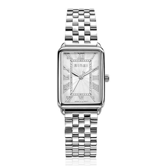 ZINZI Elegance Watch White Dial and Rectangular Case Stainless Steel Chain Strap 28mm  ZIW1906