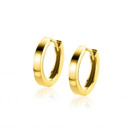 13,5mm ZINZI Gold 14 krt gouden oorringen met luxe klapsluiting 13,5mm ...