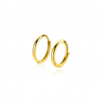 10mm ZINZI 14K Gold Hoop Earrings Small Round Tube 1,2mm width ZGO523