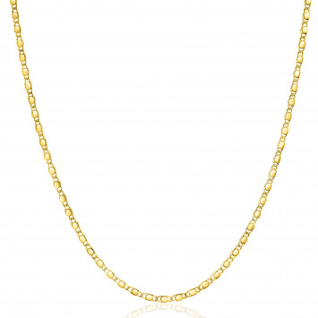 ZINZI Gold 14 karat solid gold chain necklace with shiny fantasy plates, 1.7mm wide, 41-43cm long ZGC497
