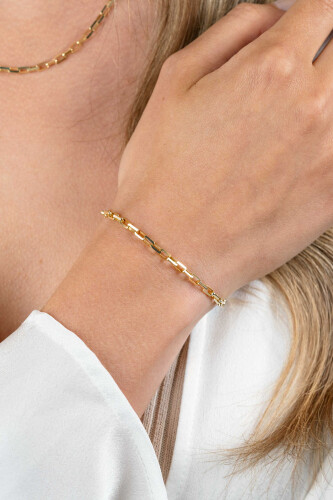 ZINZI gold plated silver bracelet with Venetian links 3mm 16.5-19.5cm ZIA2587