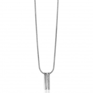 15mm ZINZI Sterling Silver Long Pendant White Zirconia ZIH2126 (excl. necklace)