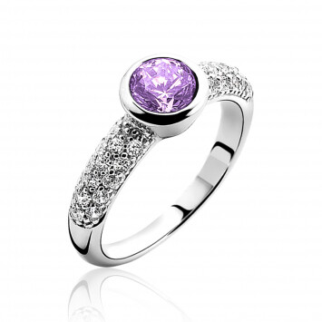 ZINZI Sterling Silver Ring Purple ZIR840P