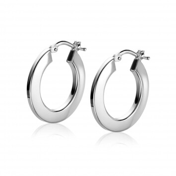 22mm ZINZI Sterling Silver Hoop Earrings with Trendy Tube 22x2mm ZIO-BF74