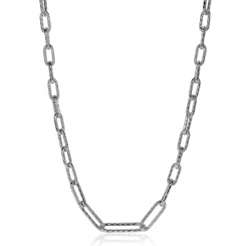 ZINZI Sterling Silver Necklace Paperclip Chain 50cm ZIC-BF52