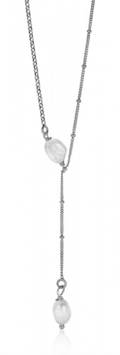 ZINZI Sterling Silver Y-Necklace Beads and White Pearls 45cm ZIC2187