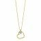 ZINZI gold plated silver bead necklace with large open heart pendant 20mm and dangling luxury heart 45-48cm ZIC2621