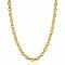 ZINZI gold plated silver wide chain necklace (6mm wide) with luxury jasseron links in smooth and worked finishes 45cm ZIC2638