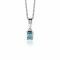 17mm ZINZI silver rectangular pendant set with a petrol blue gemstone ZIH2614 (without necklace)