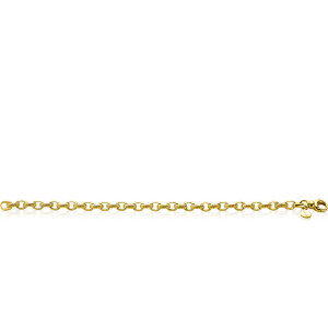 ZINZI gold plated silver wide chain bracelet (6mm wide) with luxury jasseron links in smooth and worked finishes 20cm ZIA2638