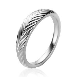 ZINZI silver ring (5mm wide) with feather motif ZIR2644