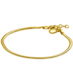 ZINZI Gold Plated Sterling Silver Flat Snake Chain Bracelet width 2,5mm ZIA2401G