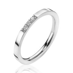 ZINZI Sterling Silver Stackable Ring 3 White Zirconia ZIR2130