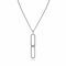 45cm Mart Visser by ZINZI silver gourmet chain including a rectangular link pendant, 40mm, adorned with white zirconia, MVC28