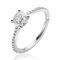 ZINZI silver engagement ring with a large round white zirconia (6.5mm) in claw setting and small heart on the side ZIR2696