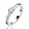 ZINZI silver multi-look ring with rectangular bezel setting 5mm and two rows. Set with white zirconias ZIR2626