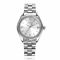 ZINZI Iconic watch 30mm with date, fluted bezel, silver-colored dial, and stainless steel link bracelet ZIW2202