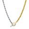 ZINZI Gold Plated Sterling Silver Necklace Rope Chain Bicolor and Tendy Toggle Clasp 3,7mm width 42-45cm ZIC2288