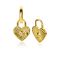 15mm ZINZI Gold Plated Sterling Silver Earrings Pendants Heart with Sunbeams and White Zirconia ZICH2305 (excl. hoop earrings)