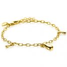 ZINZI gold-plated silver link bracelet with three teardrop-shaped pendants, 17-19cm, ZIA-BF109G