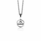 9mm ZINZI silver Libra zodiac sign pendant set with white zirconias ZIH-WEE (without necklace)